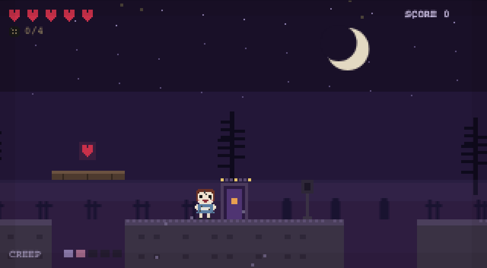 The moonlit road with a lantern checkpoint